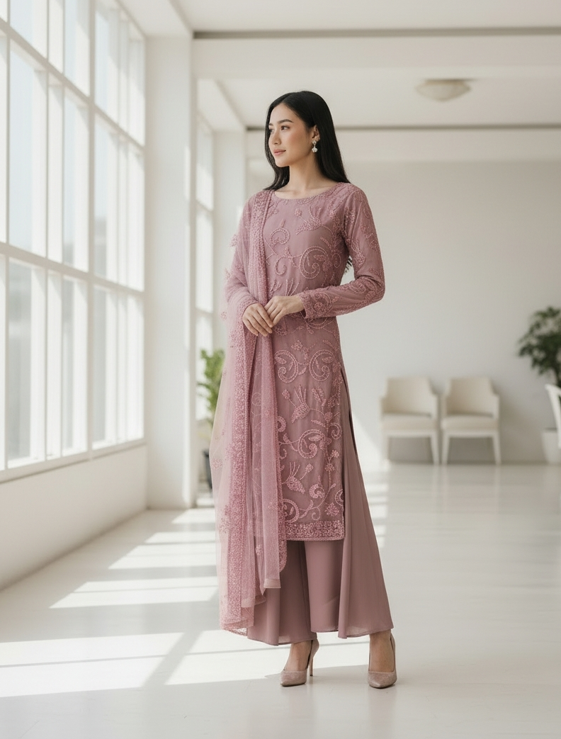 DUSKY PIN 3PC SHARARA- IMMEDIDATE DELIVERY