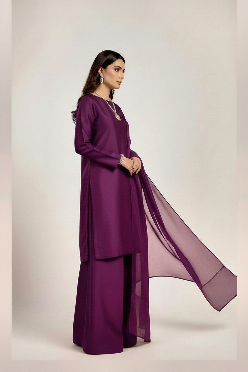 PURPLE 3PC SILK - 3 WEEKS DELIVERY