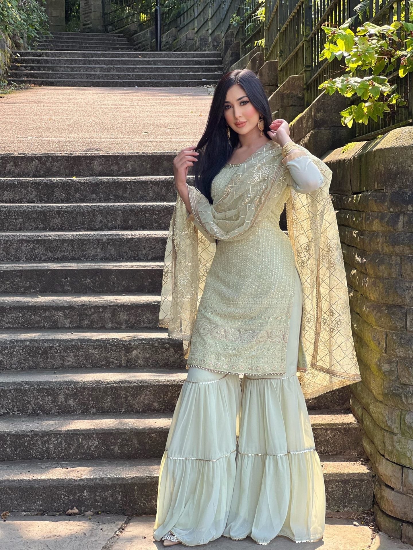 izzza 3pc luxury gharara-immediate delivery