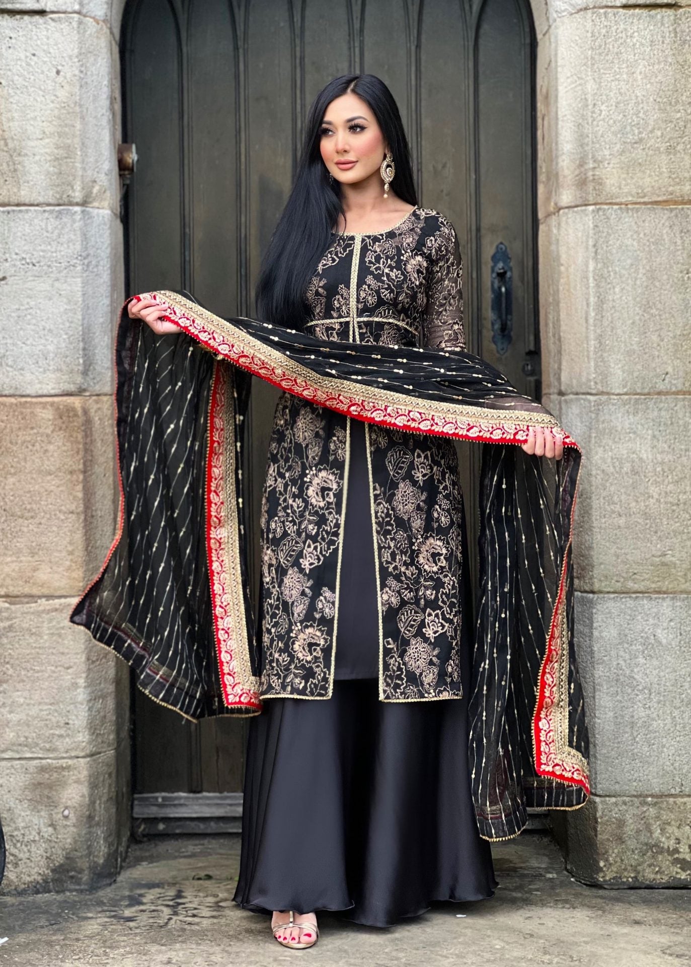 black 3pc sharara - pre order - 6wks approx