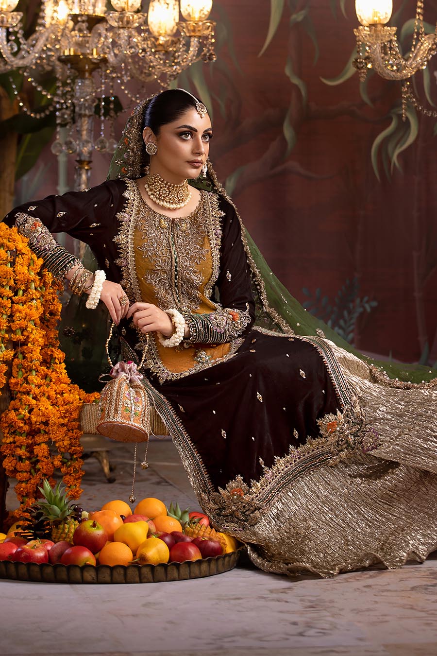 VELVET 3PC SHARARA-DELIVERY 3/4 WEEKS