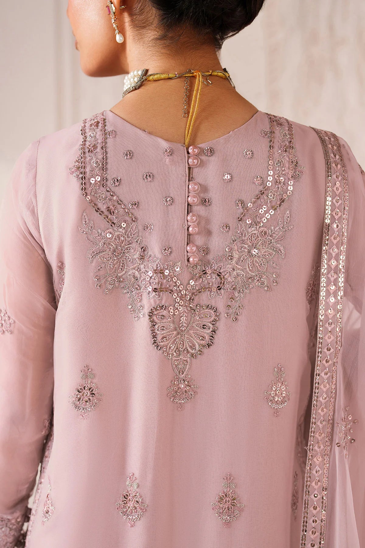 Sharara pink chiffon 3pc pastel pink- DELIVERY 3/4 WEEKS