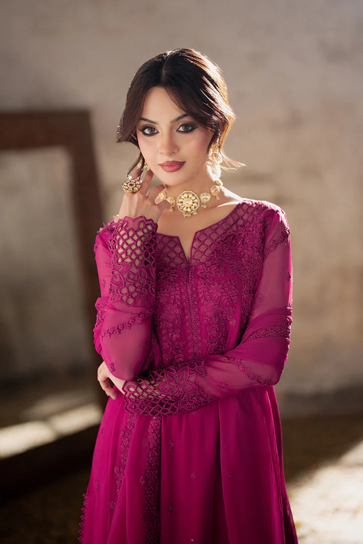 MAGENTA 3PC CHIFFON - NEXT DAY DELIVERY OPTION