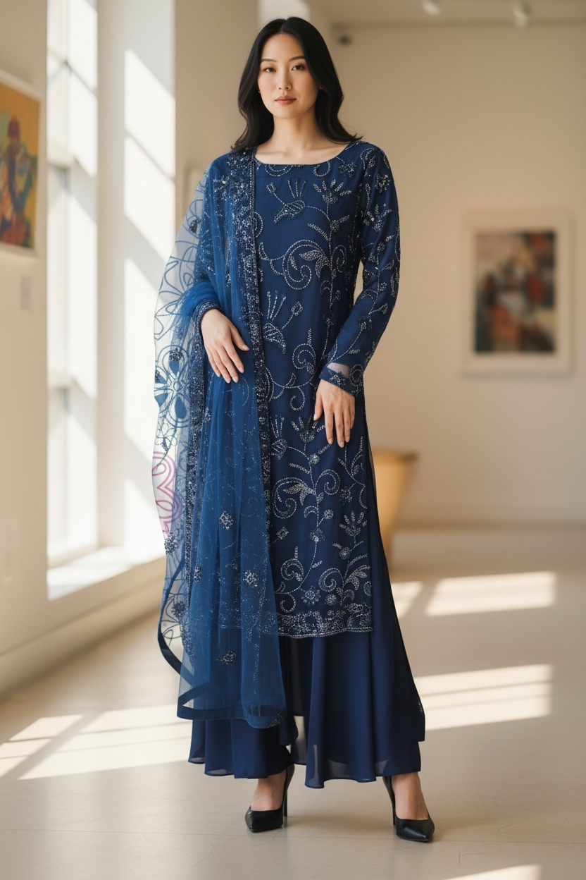 TEAL 3PC SHARARA-NEXT DAY DELIVERY OPTION