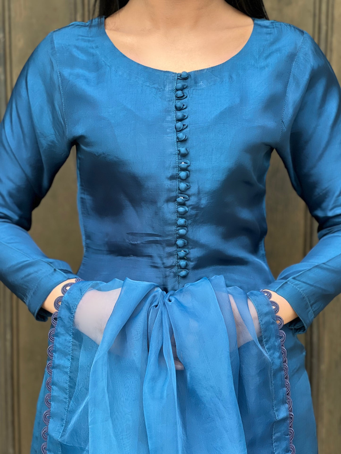 TEAL 3PC FARSHI - DELIVERY 3 WEEKS