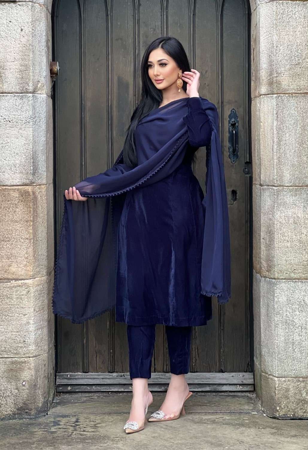 Izzza 3pc navy velvet - DELIVERY 3/4 WEEKS