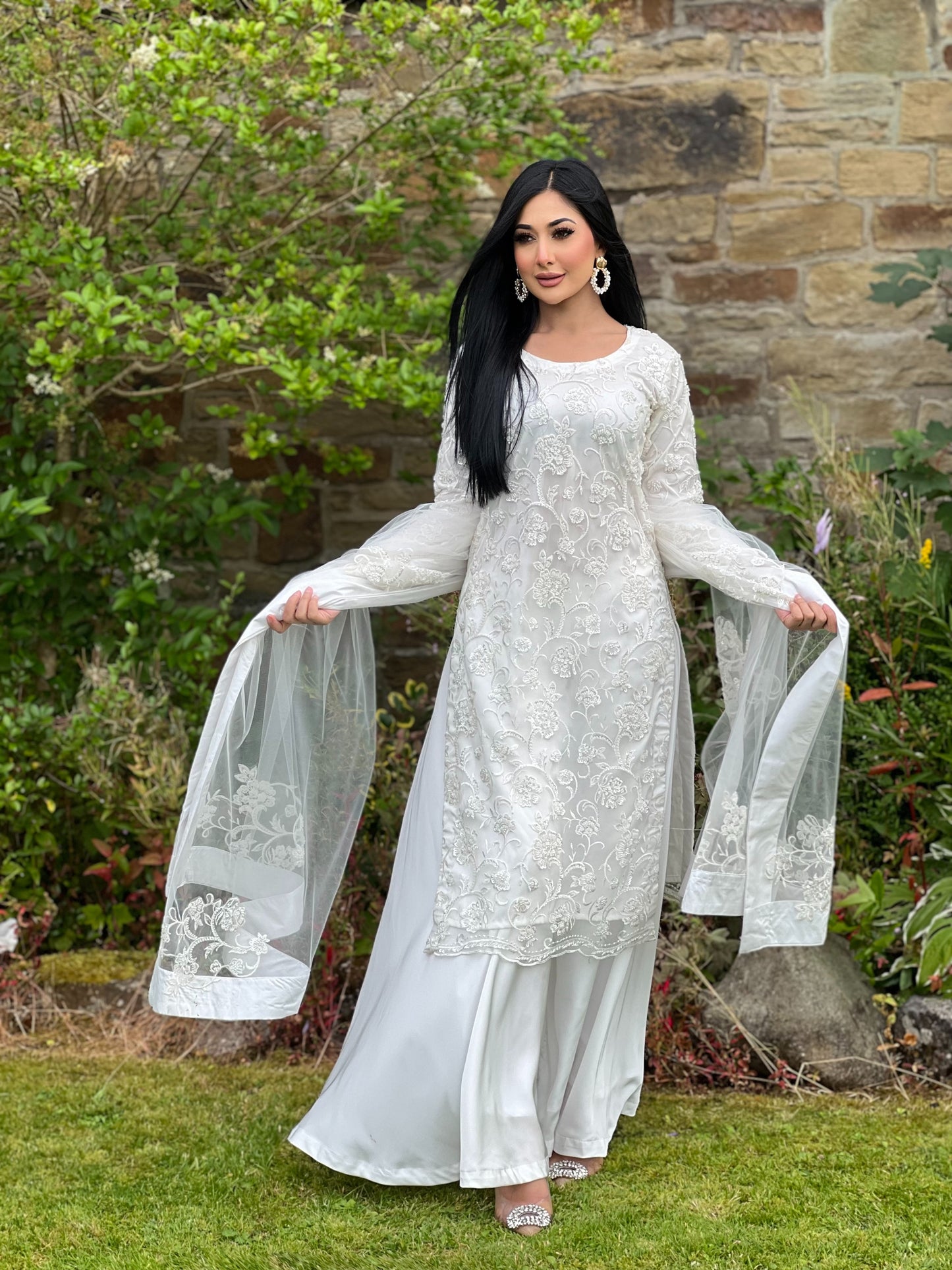 WHITE 3PC SHARARA - PRE ORDER 4WKS DELIVERY