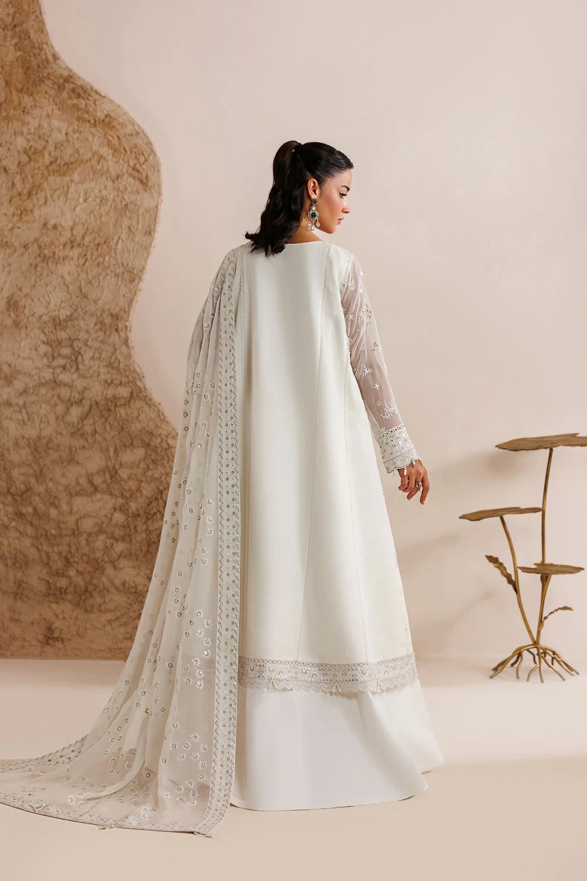 WHITE CHIFFON 3PC LEHENGA - 3/4 WEEKS DELIVERY