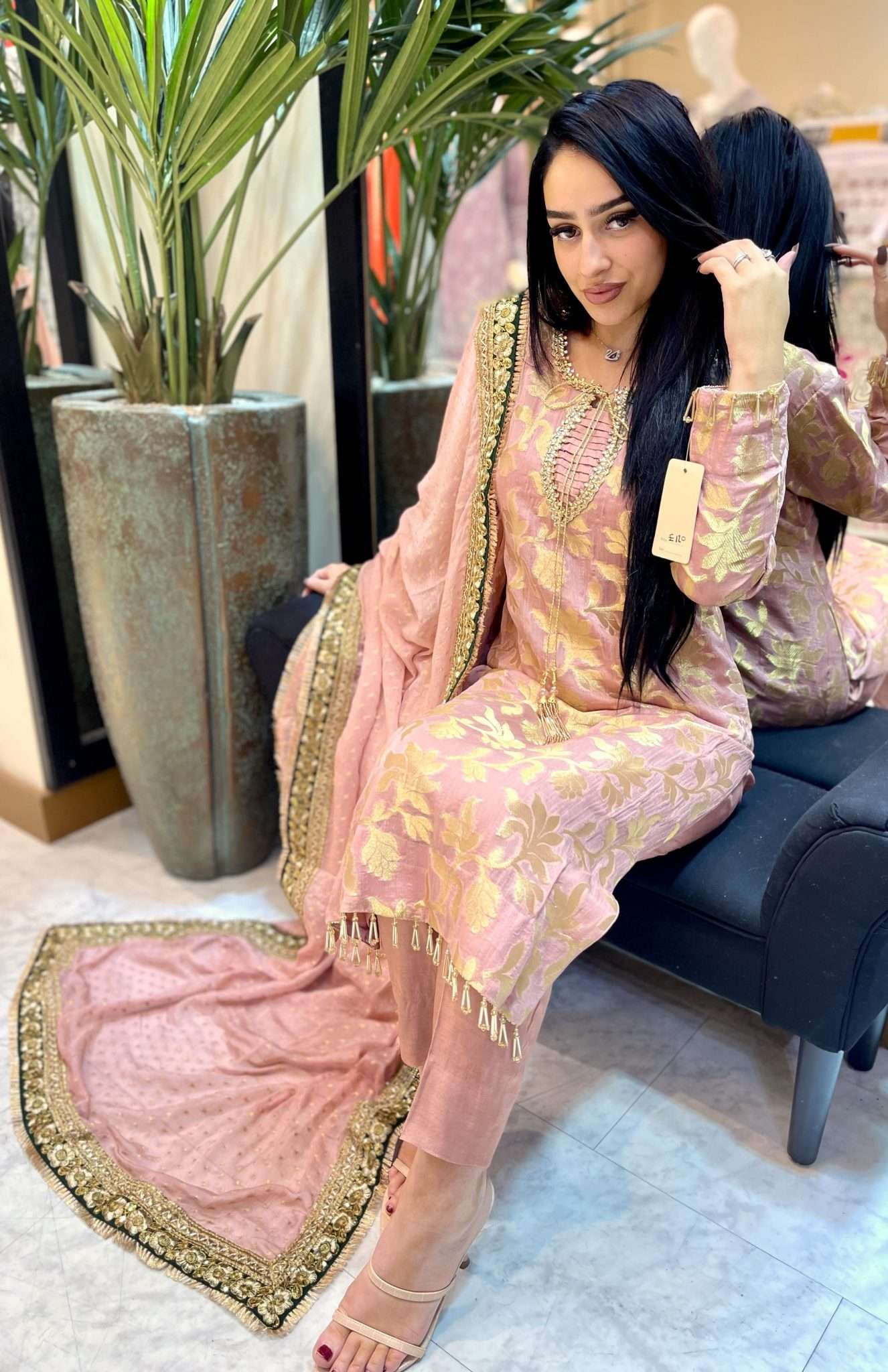 izzza 3pc chiffon banarsi-immediate delivery