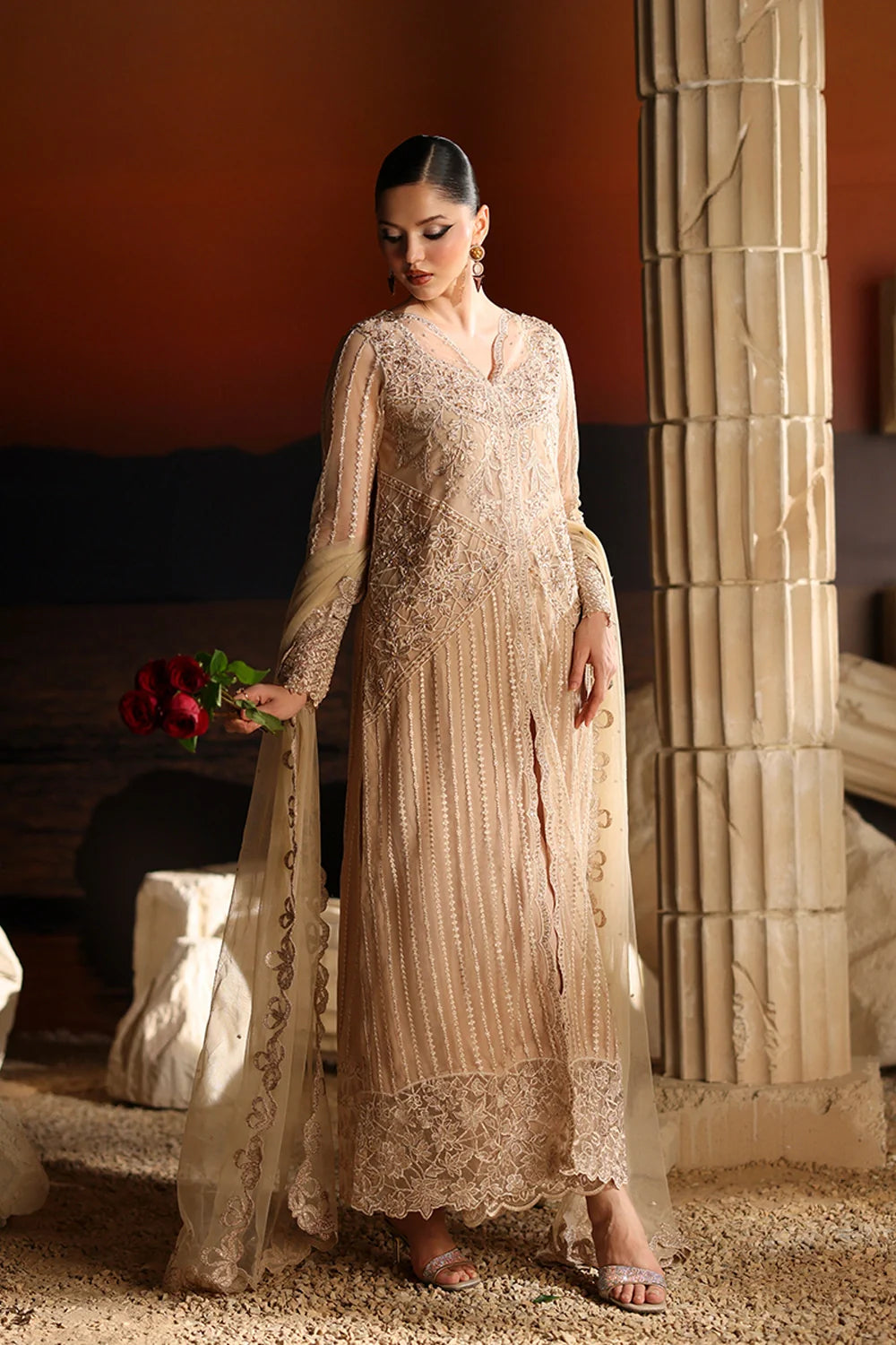 BEIGE LUXURY EMBROIDERED-DELIVERY 5 WEEKS