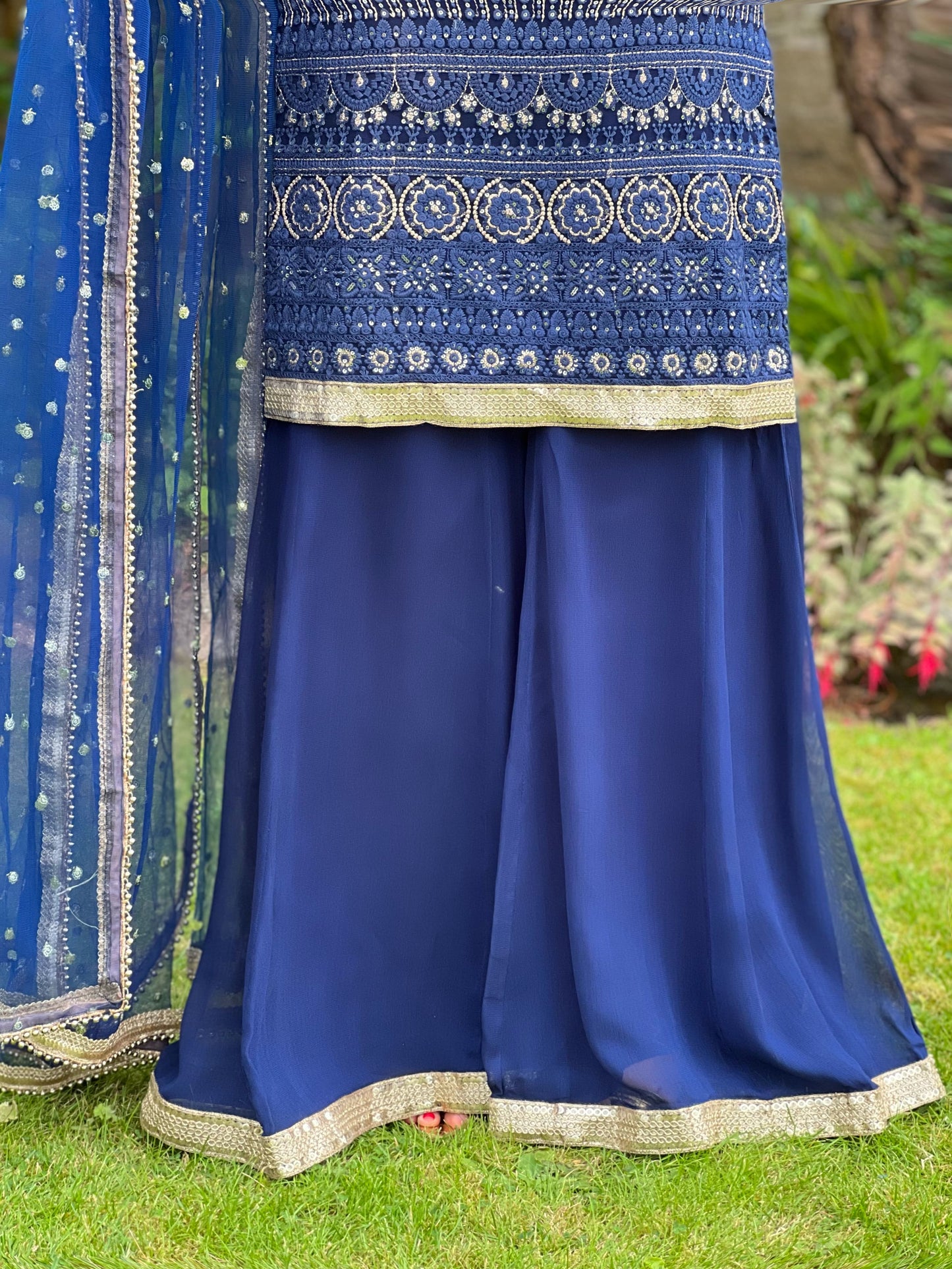 NAVY 3PC SHARARA - IMMEDIATE DELIVERY