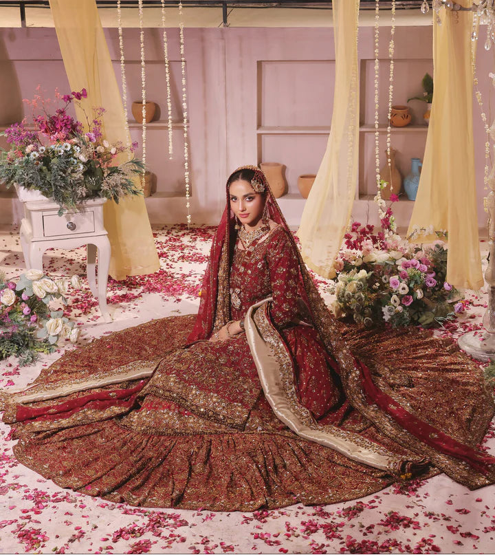 MAROON LUXURY BRIDAL FARSHI