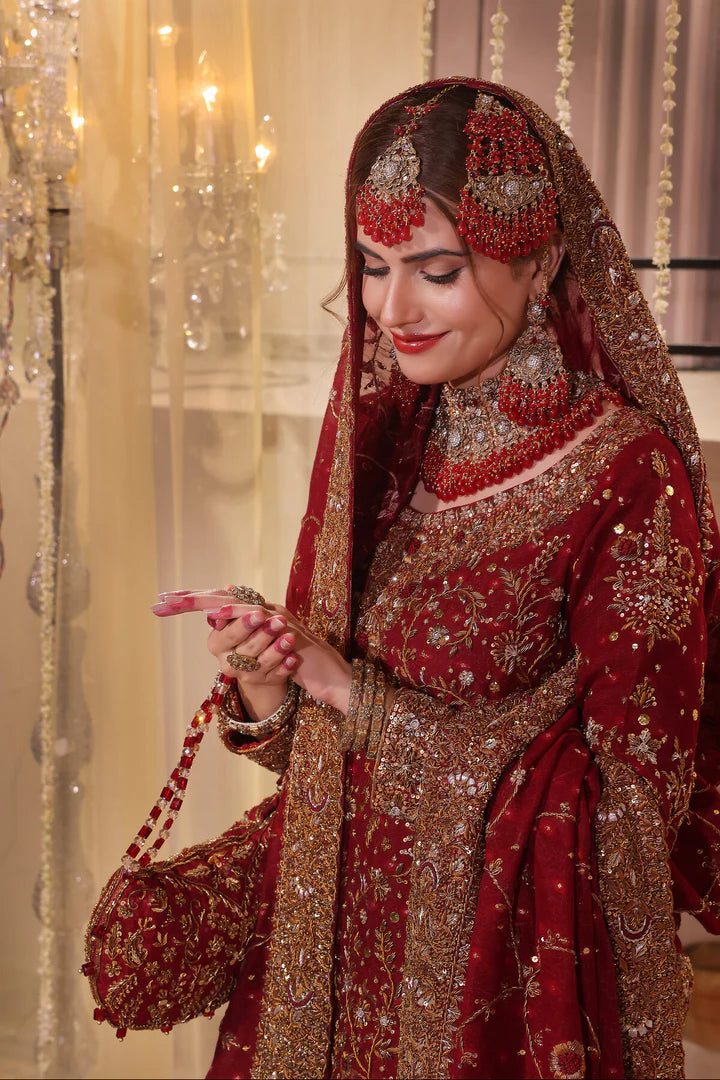 RED LUXURY FARSHI BRIDAL WEAR