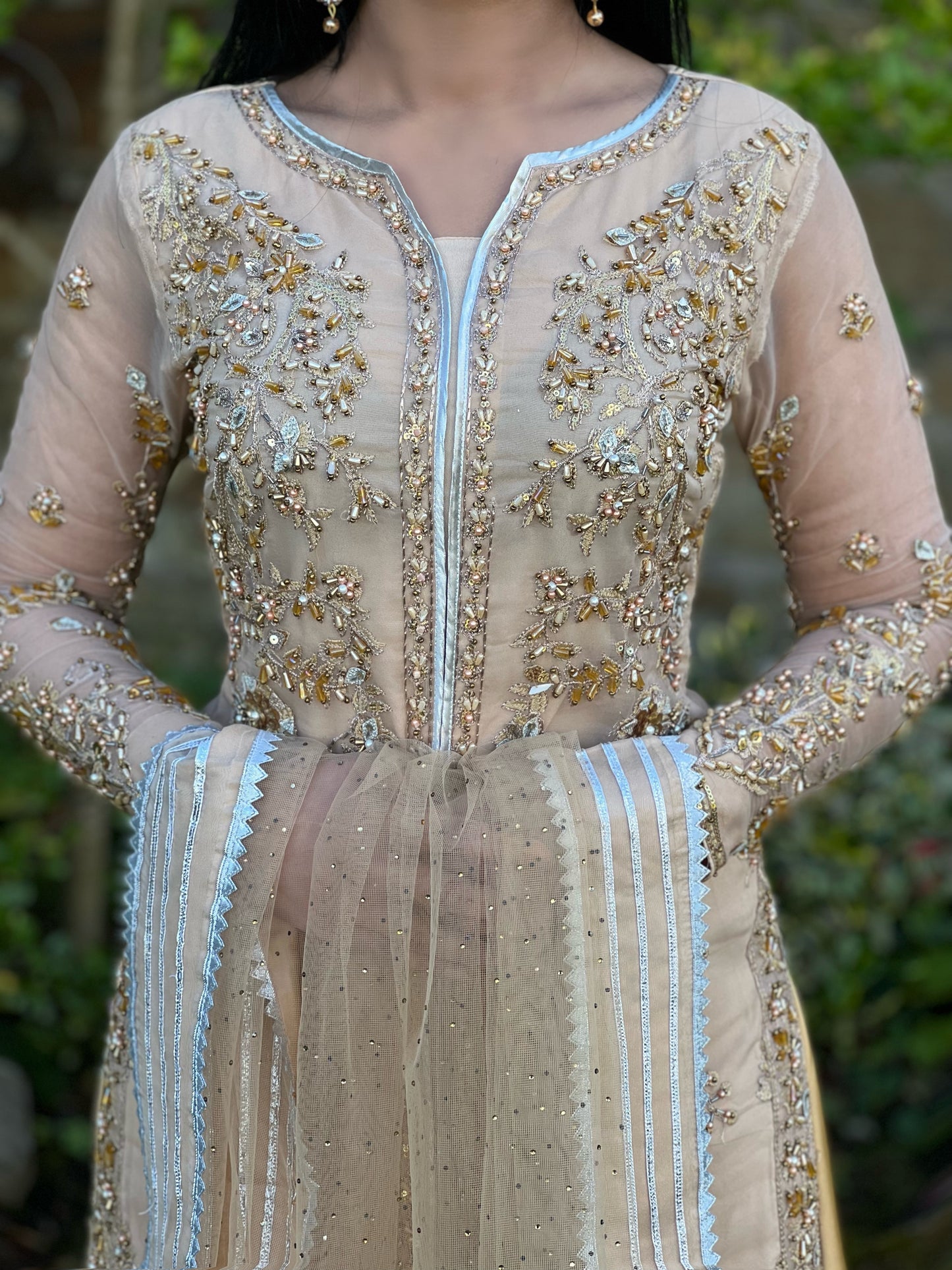 GOLD EMBROIDERED SHARARA - IMMEDIATE DELIVERY