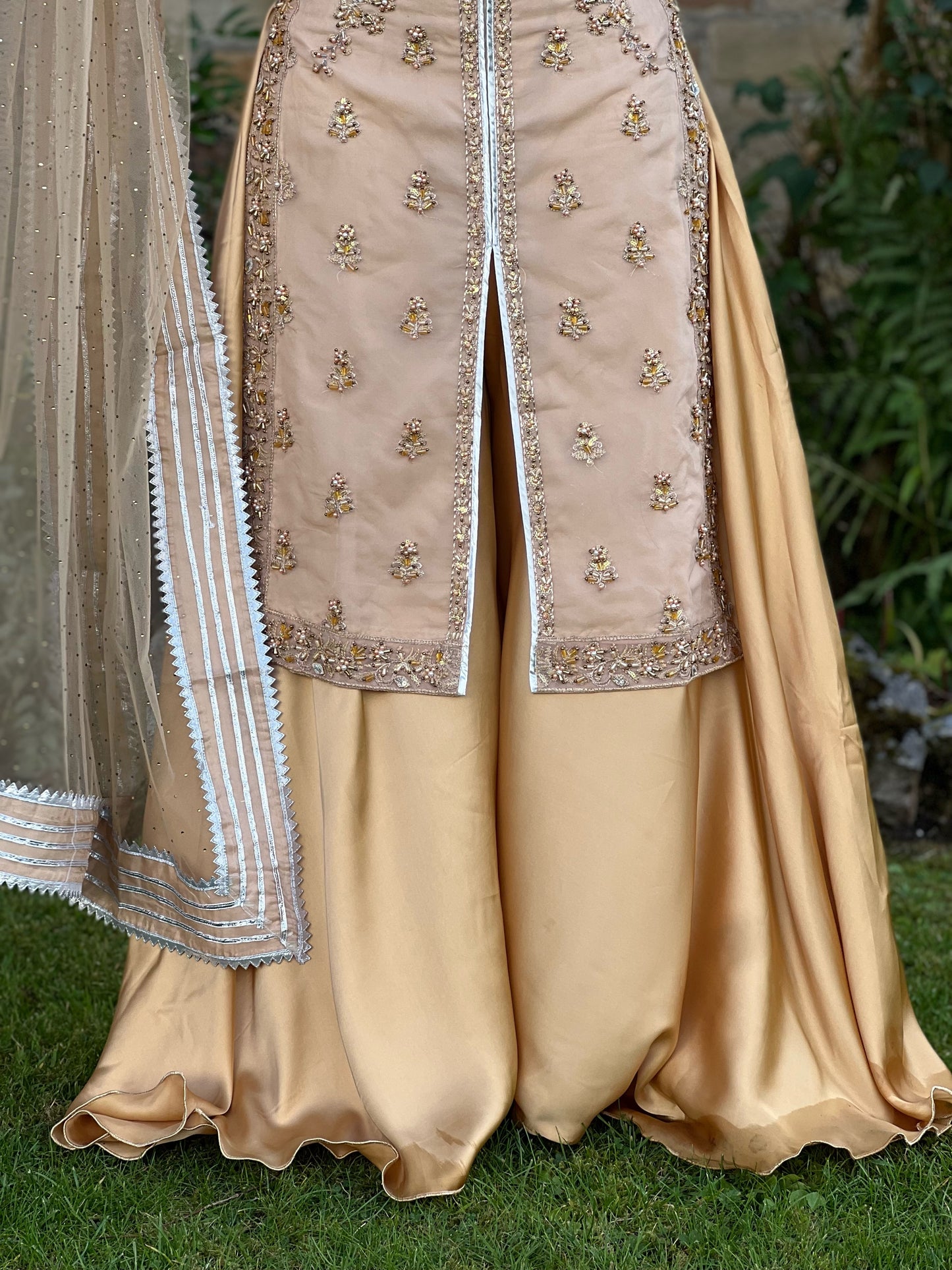 GOLD EMBROIDERED SHARARA - IMMEDIATE DELIVERY