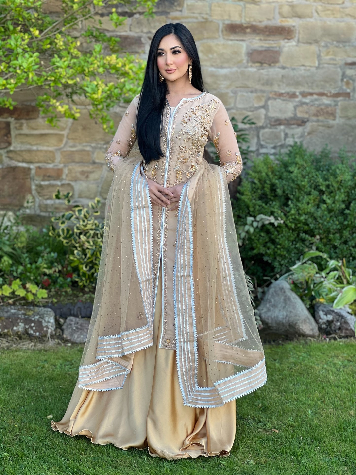 GOLD EMBROIDERED SHARARA - IMMEDIATE DELIVERY