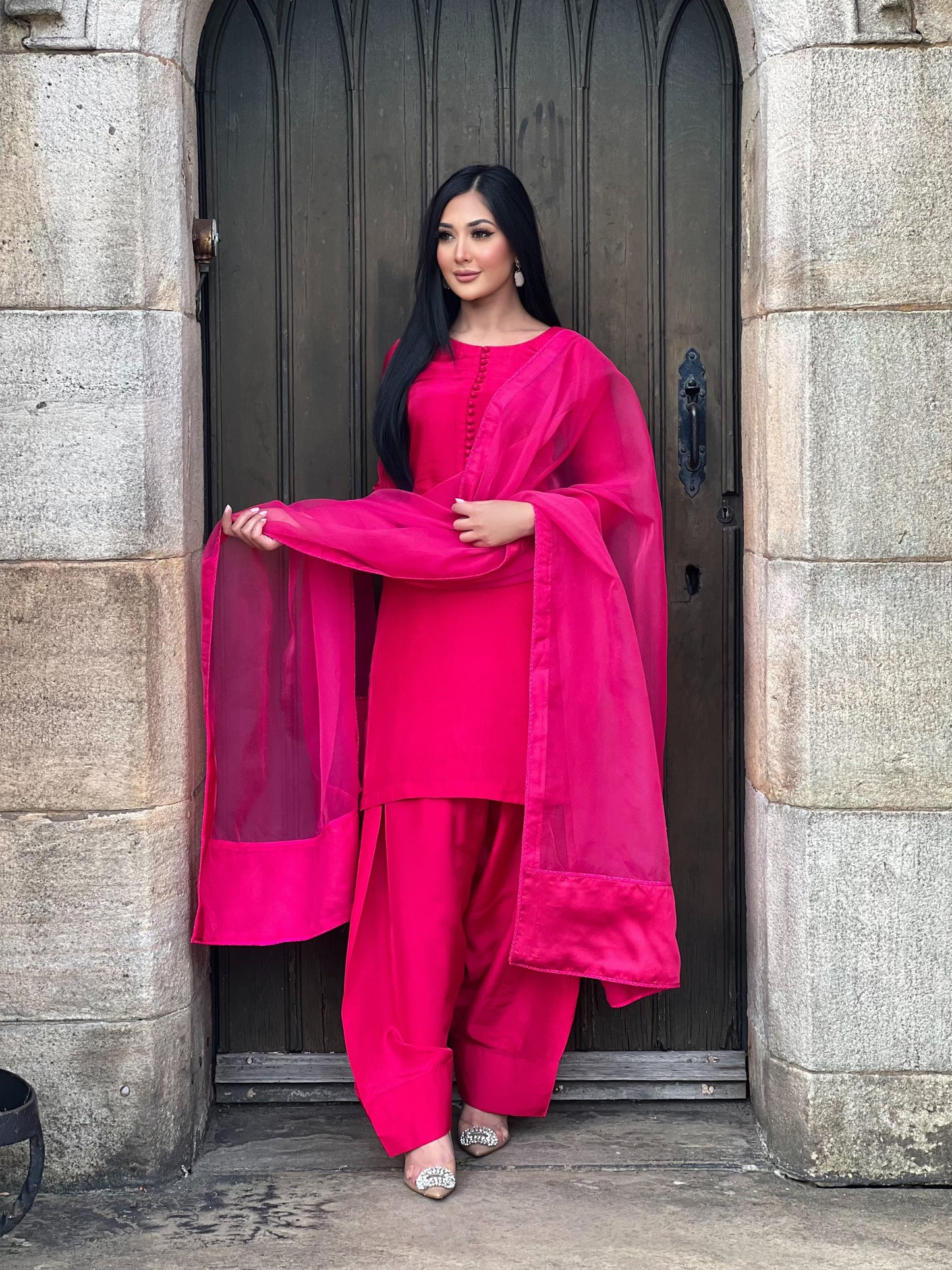 HOT PINK 3PC FARSHI-PRE ORDER 6 WEEKS DELIVERY