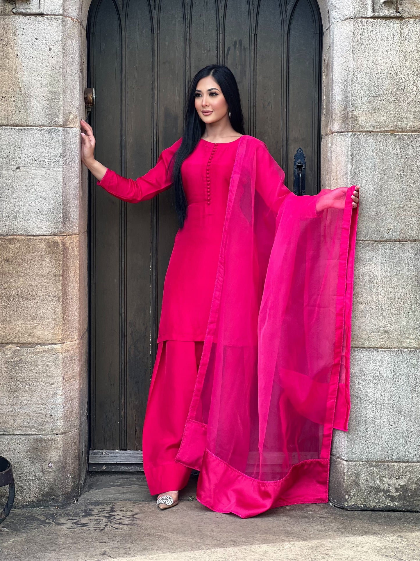 HOT PINK 3PC FARSHI-PRE ORDER 6 WEEKS DELIVERY