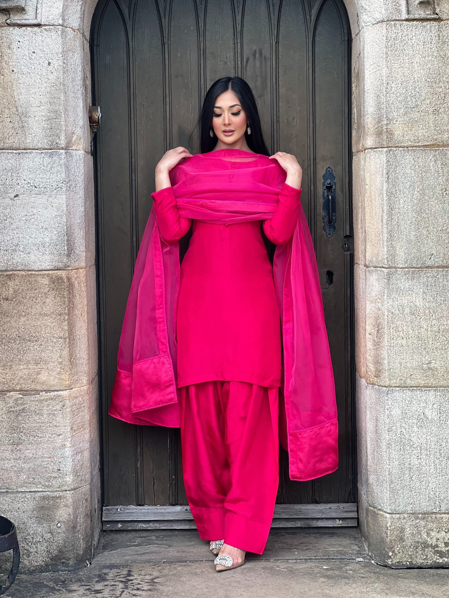 HOT PINK 3PC FARSHI-PRE ORDER 6 WEEKS DELIVERY