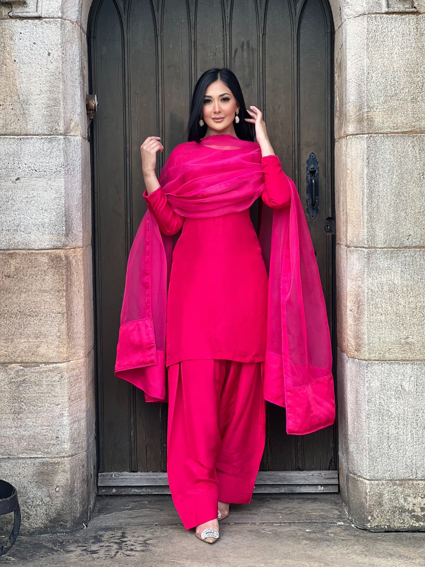 HOT PINK 3PC FARSHI-PRE ORDER 6 WEEKS DELIVERY