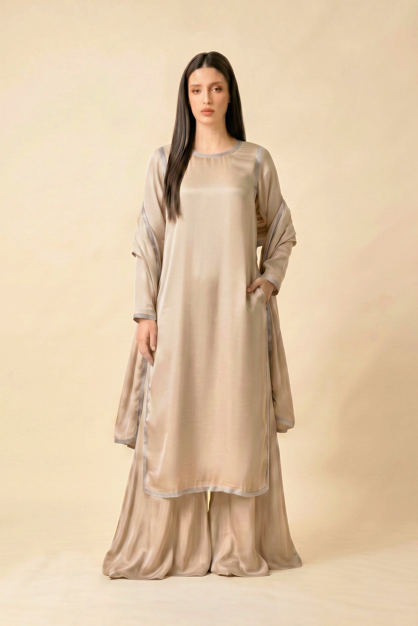 HANIA 3PC CHAMPAGNE - EID DELIVERY