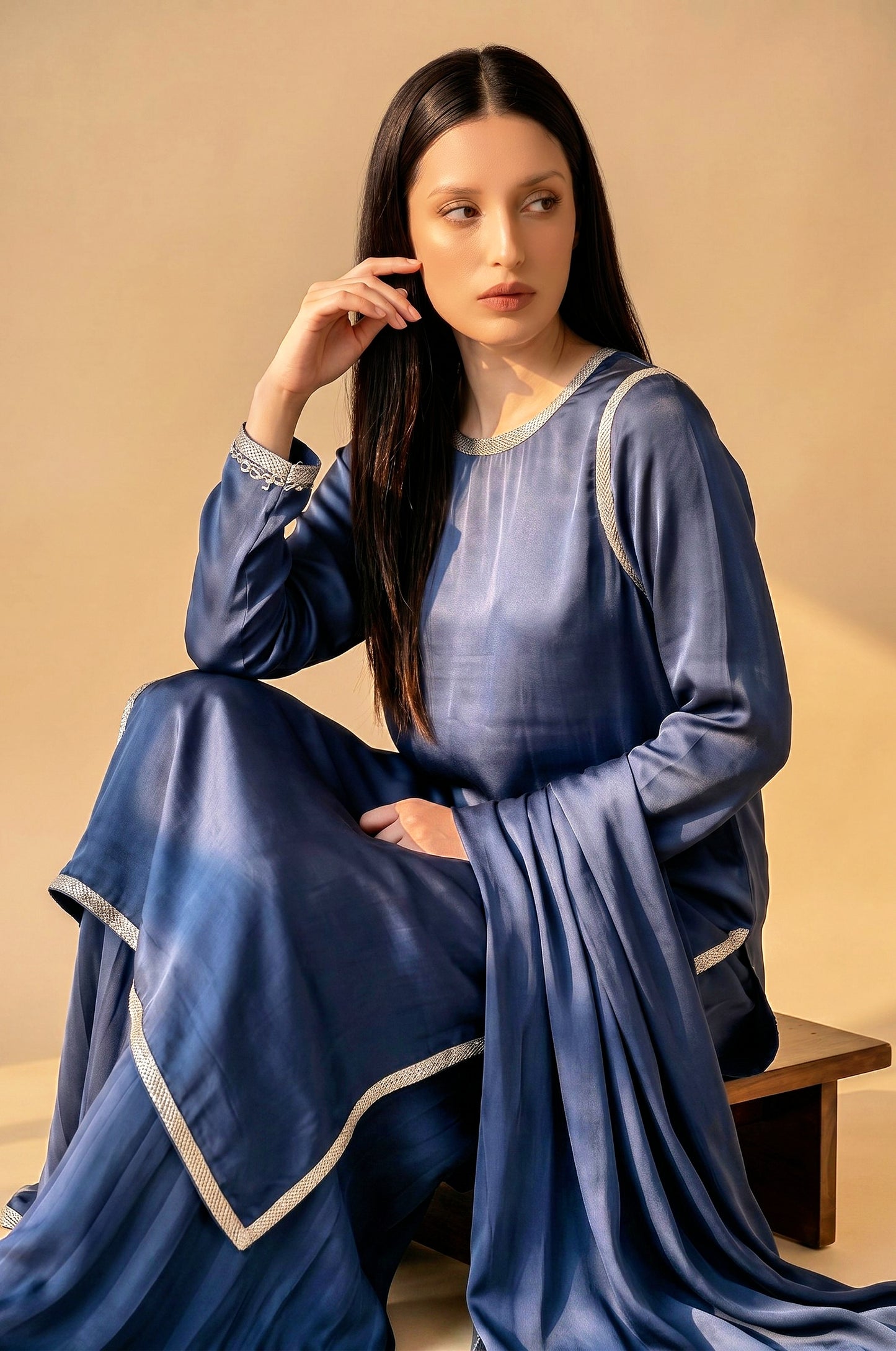 HANIA 3PC NAVY - EID DELIVERY