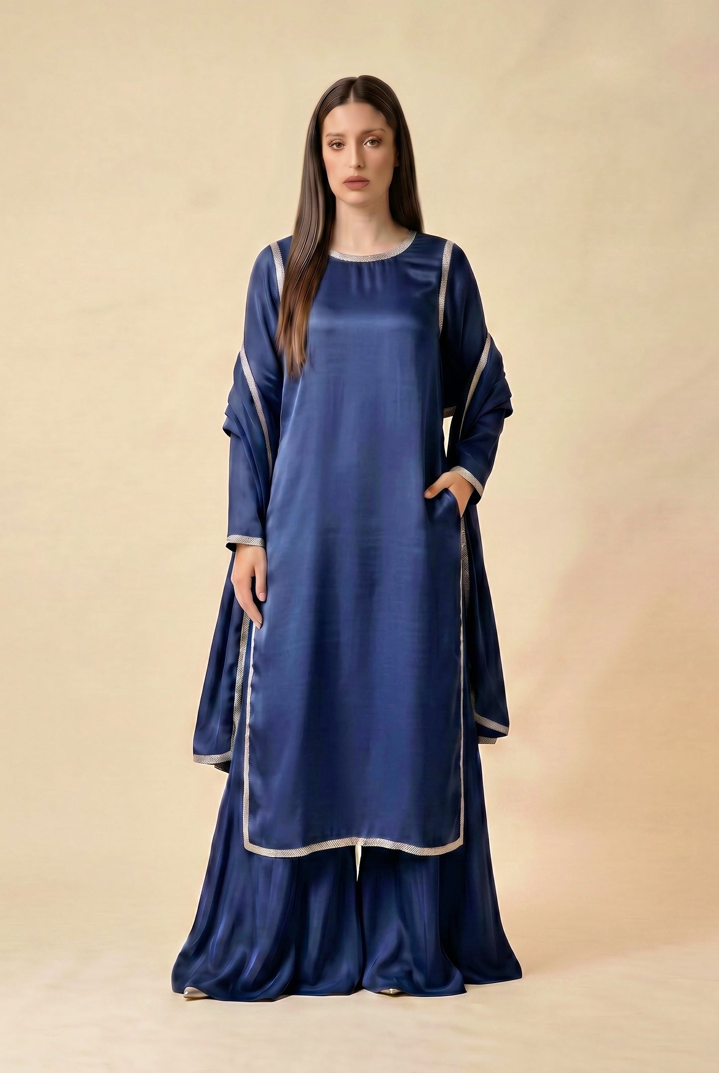 HANIA 3PC NAVY - EID DELIVERY