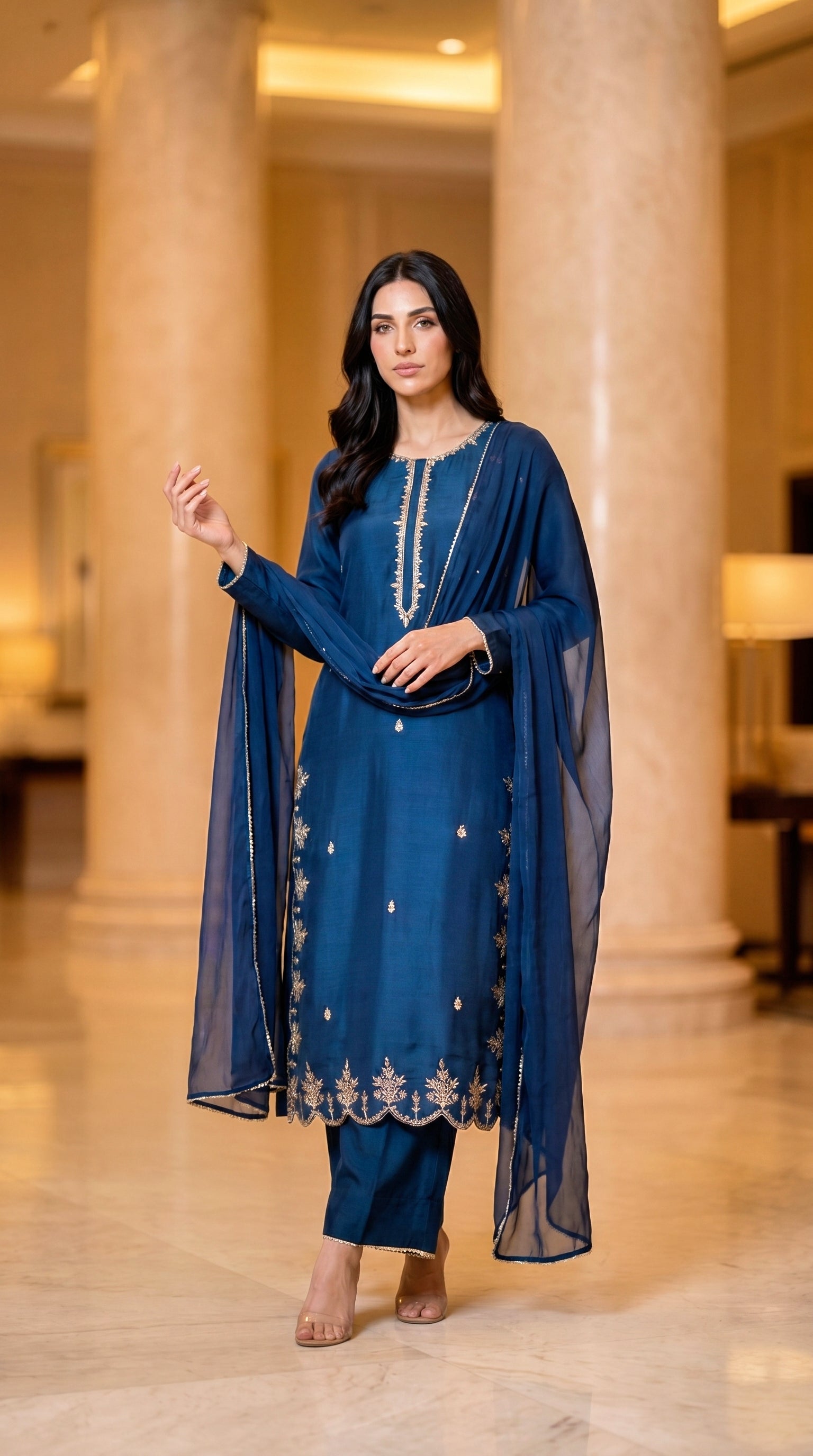 TEAL 3PC EMBROIDERED -NEXT DAY DELIVERY OPTION