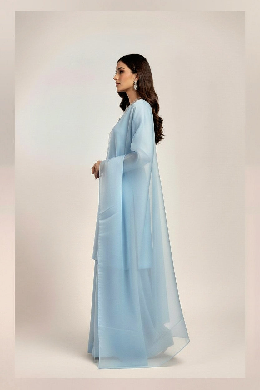 SKY BLUE 3PC SILK- 3 WEEKS DELIVERY