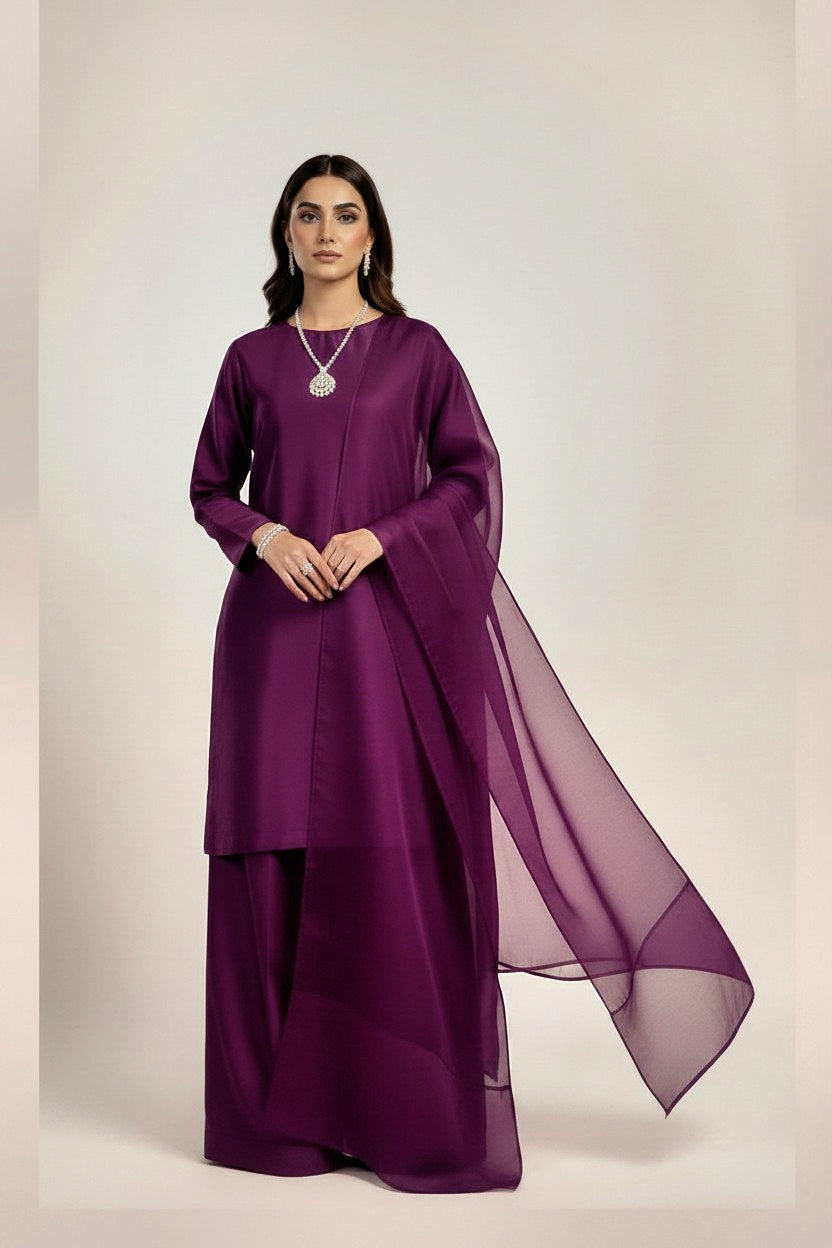 PURPLE 3PC SILK - 3 WEEKS DELIVERY