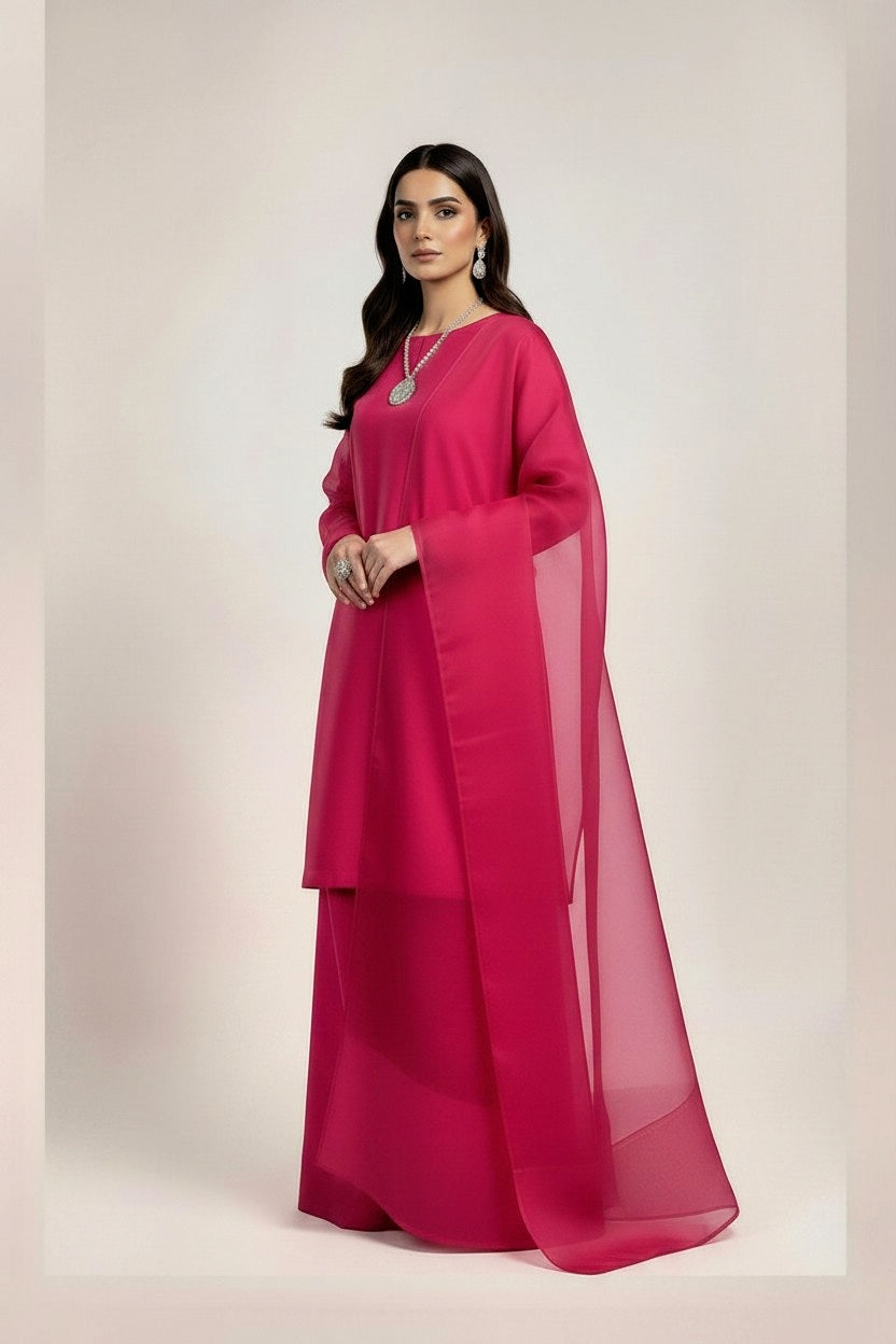 HOT PINK 3PC SILK - 3 WEEKS DELIVERY