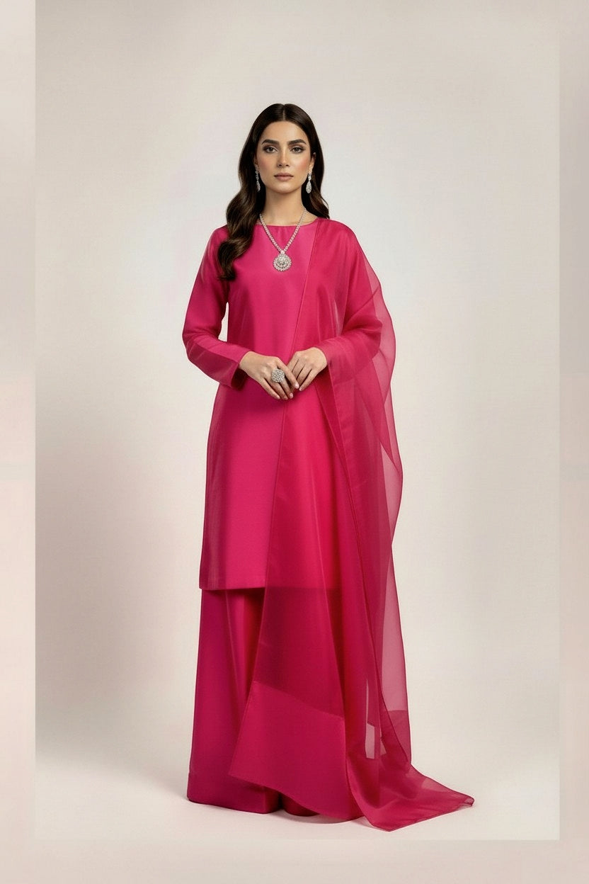 HOT PINK 3PC SILK - 3 WEEKS DELIVERY