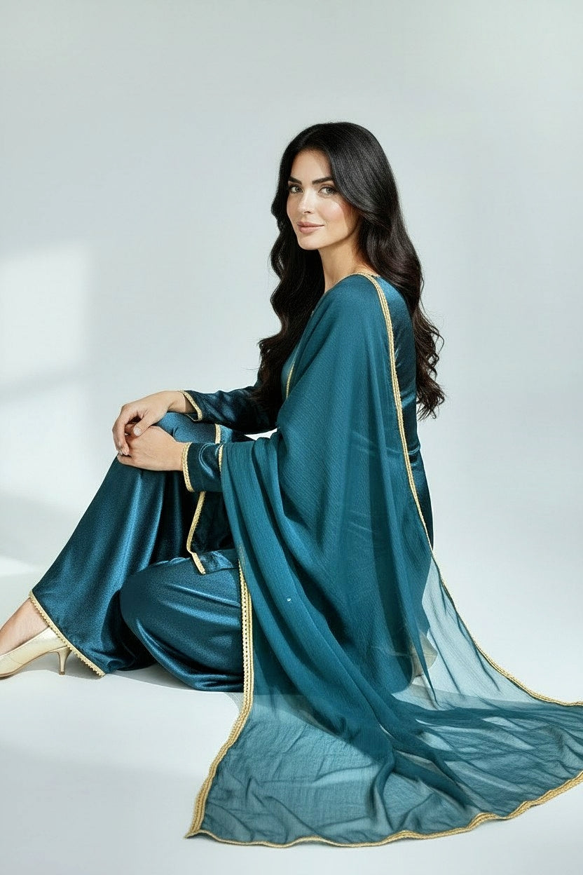 TEAL 3PC PLAZO-IMMEDIATE DELIVERY-LIMITED STOCK