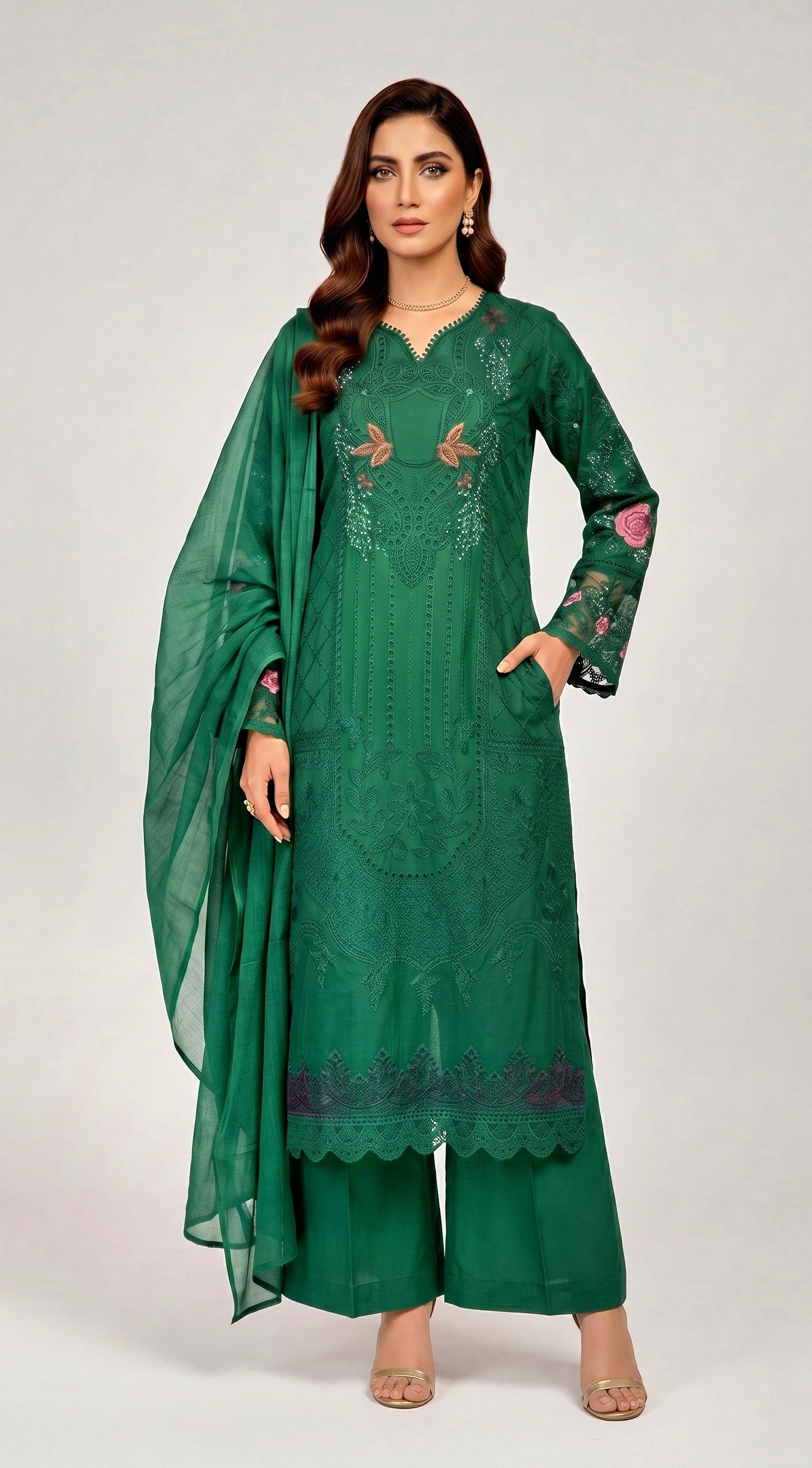 GREEN 3PC SUMMER FORMALS-NEXT DAY DELIVERY OPTION