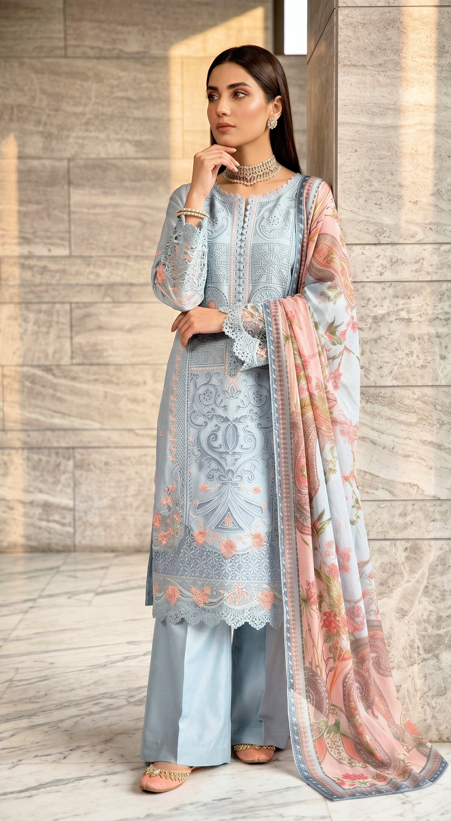 SKY BLUE 3PC SUMMER FORMAL-NEXT DAY DELIVERY OPTION