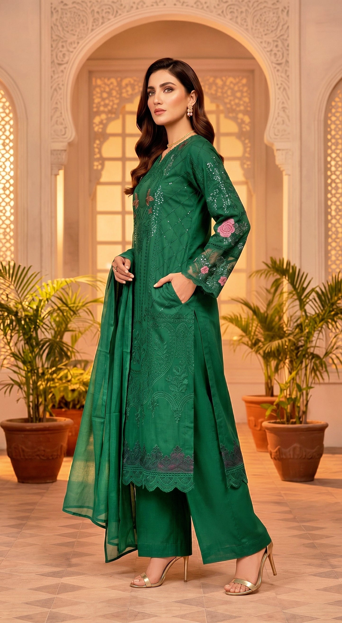 GREEN 3PC SUMMER FORMALS-NEXT DAY DELIVERY OPTION