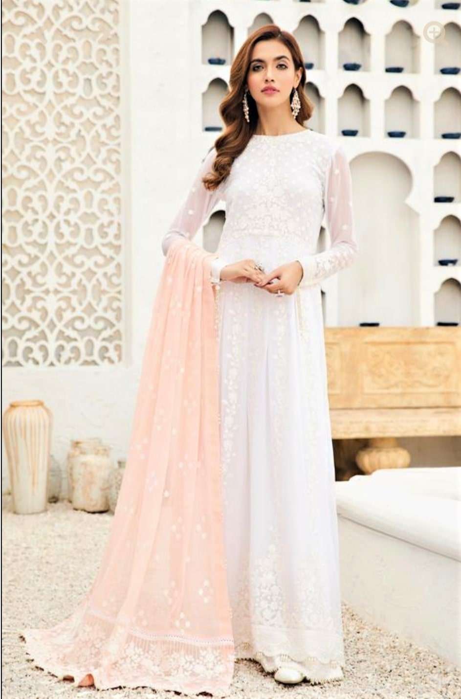 Alizeh 3pc White Maxi Dress