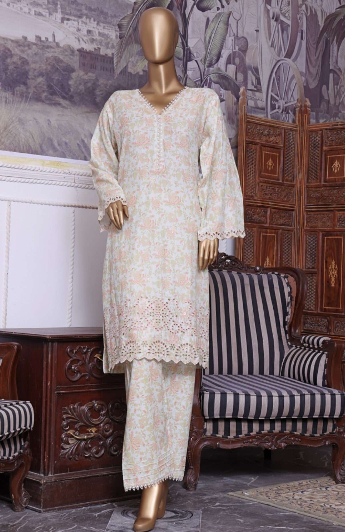 bin saeed 2pc floral pattern-immediate delivery