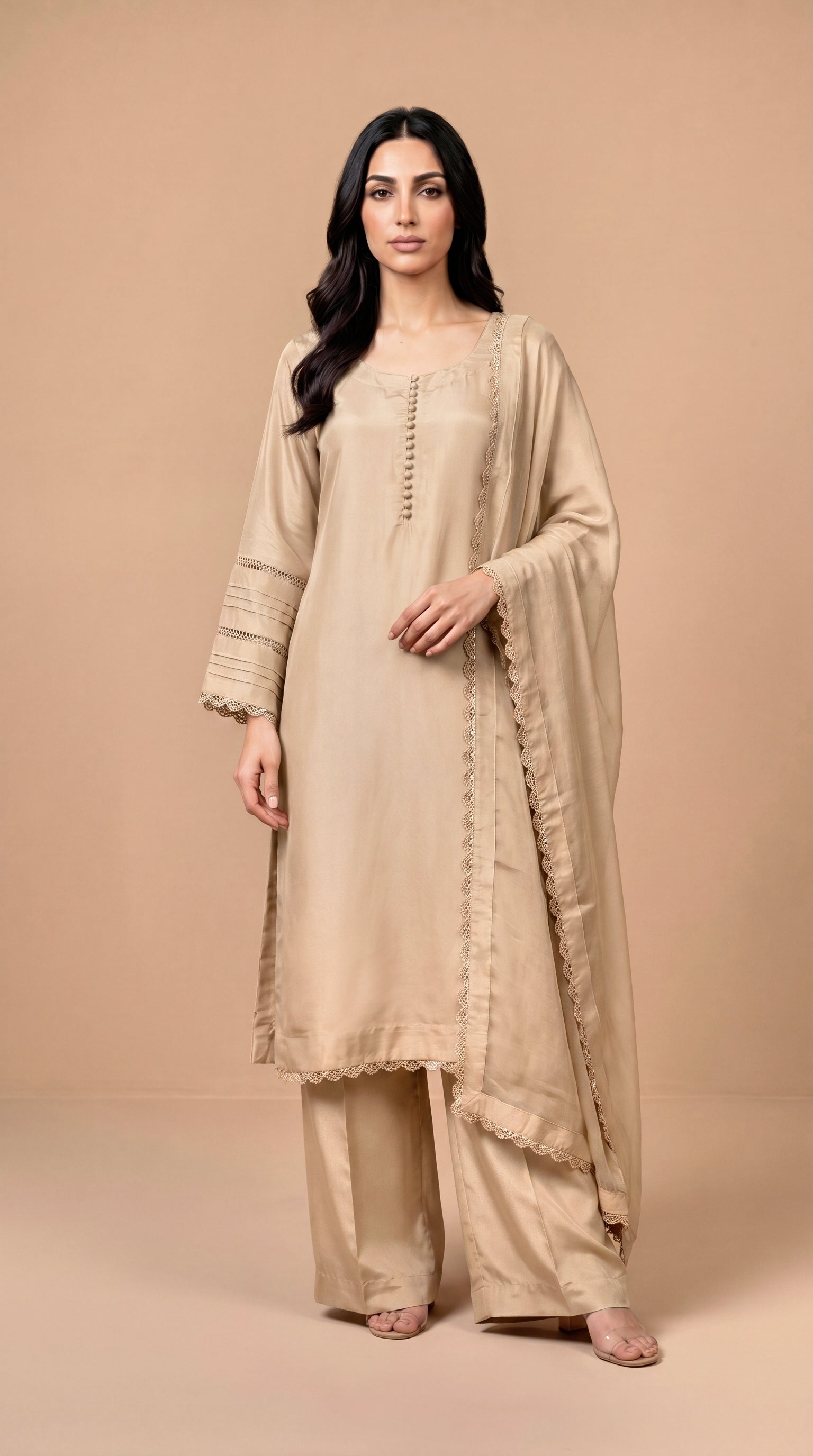GOLD 3PC LONG SHIRT - 3/4 WEEKS DELIVERY