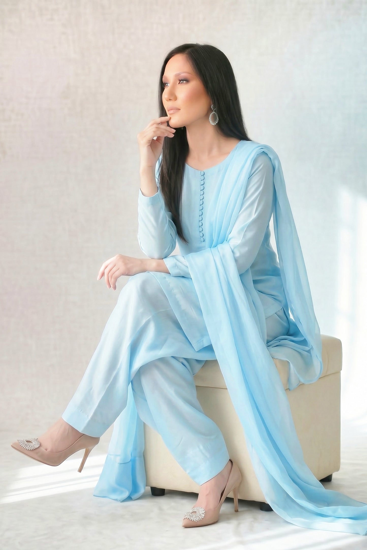 SKY BLUE 3PC FARSHI - 3/4 WEEKS DELIVERY