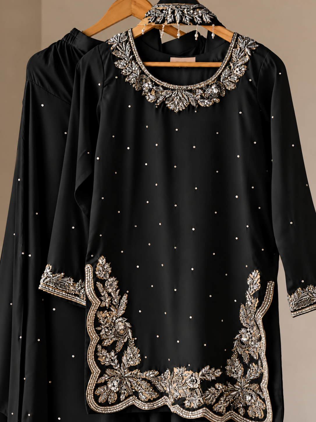 SHARARA 3PC EMBROIDERED-9 COLOURS- 4/6 WEEKS DELIVERY