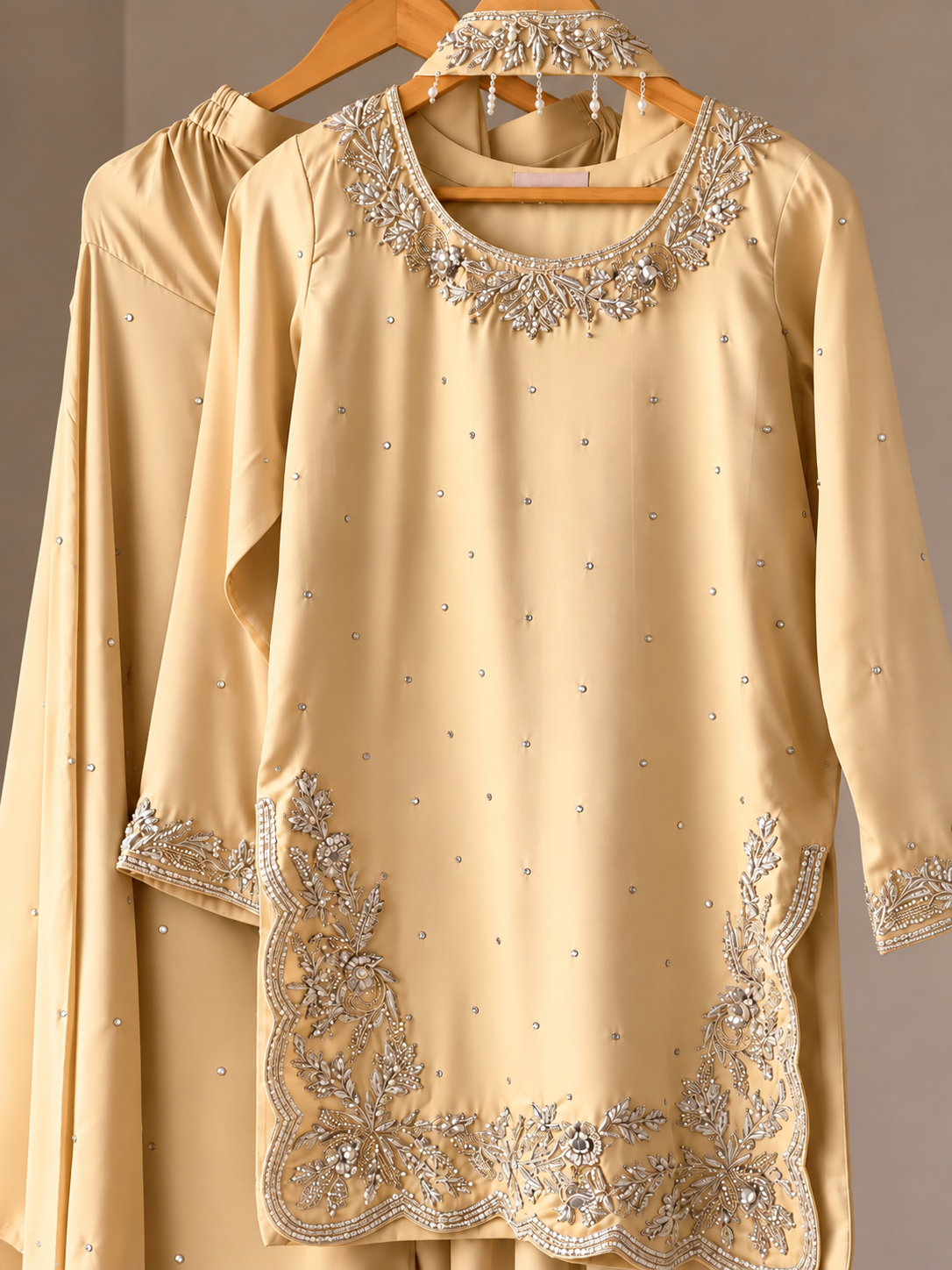 SHARARA 3PC EMBROIDERED-9 COLOURS- 4/6 WEEKS DELIVERY