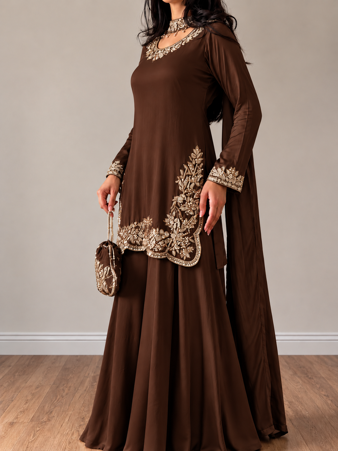 SHARARA 3PC EMBROIDERED-9 COLOURS- 4/6 WEEKS DELIVERY