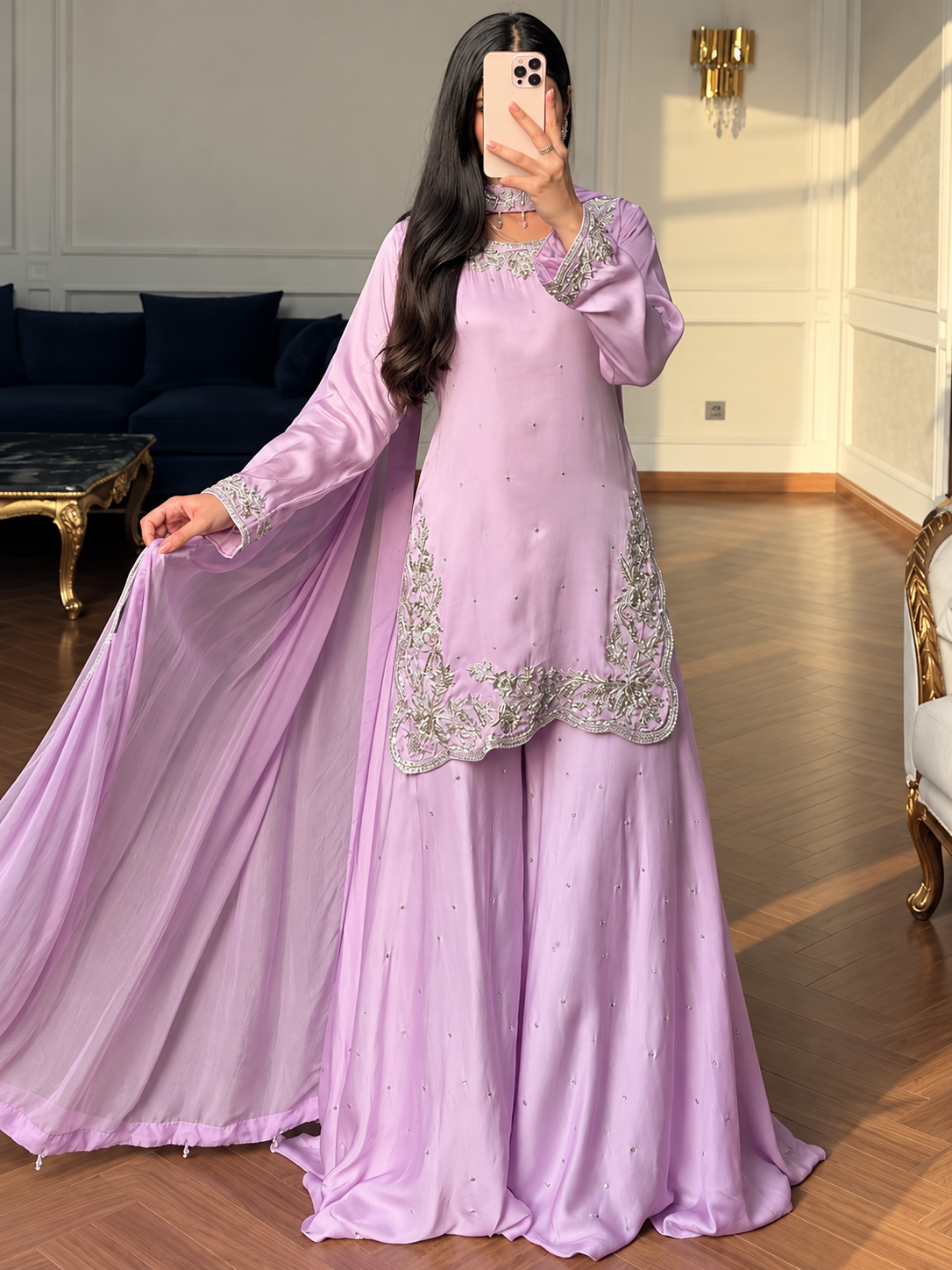 SHARARA 3PC EMBROIDERED-9 COLOURS- 4/6 WEEKS DELIVERY