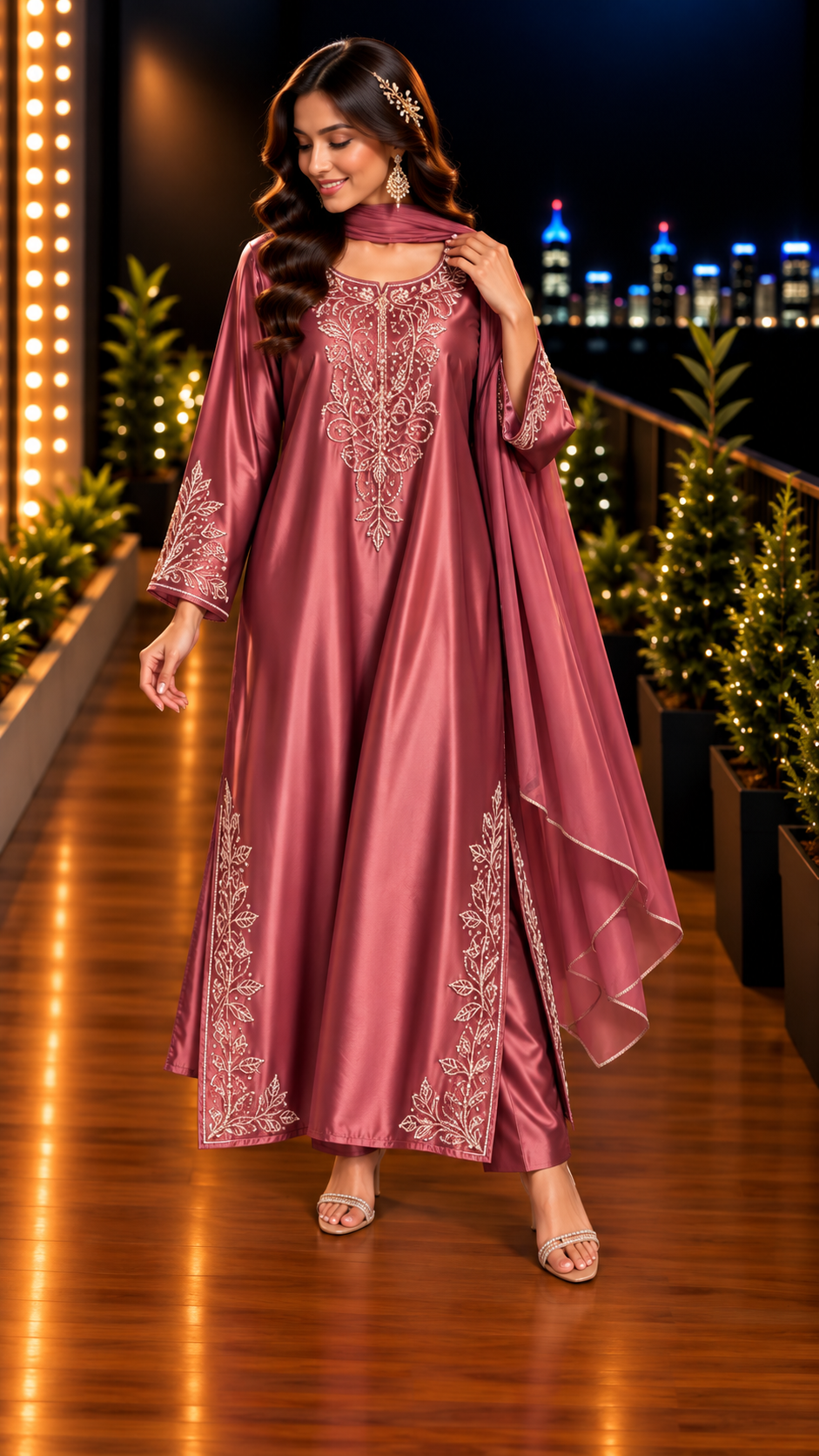 CRYSTAL EMBROIDERED KAFTAN-3 MORE COLOURS IMMEDIATE DELIVERY