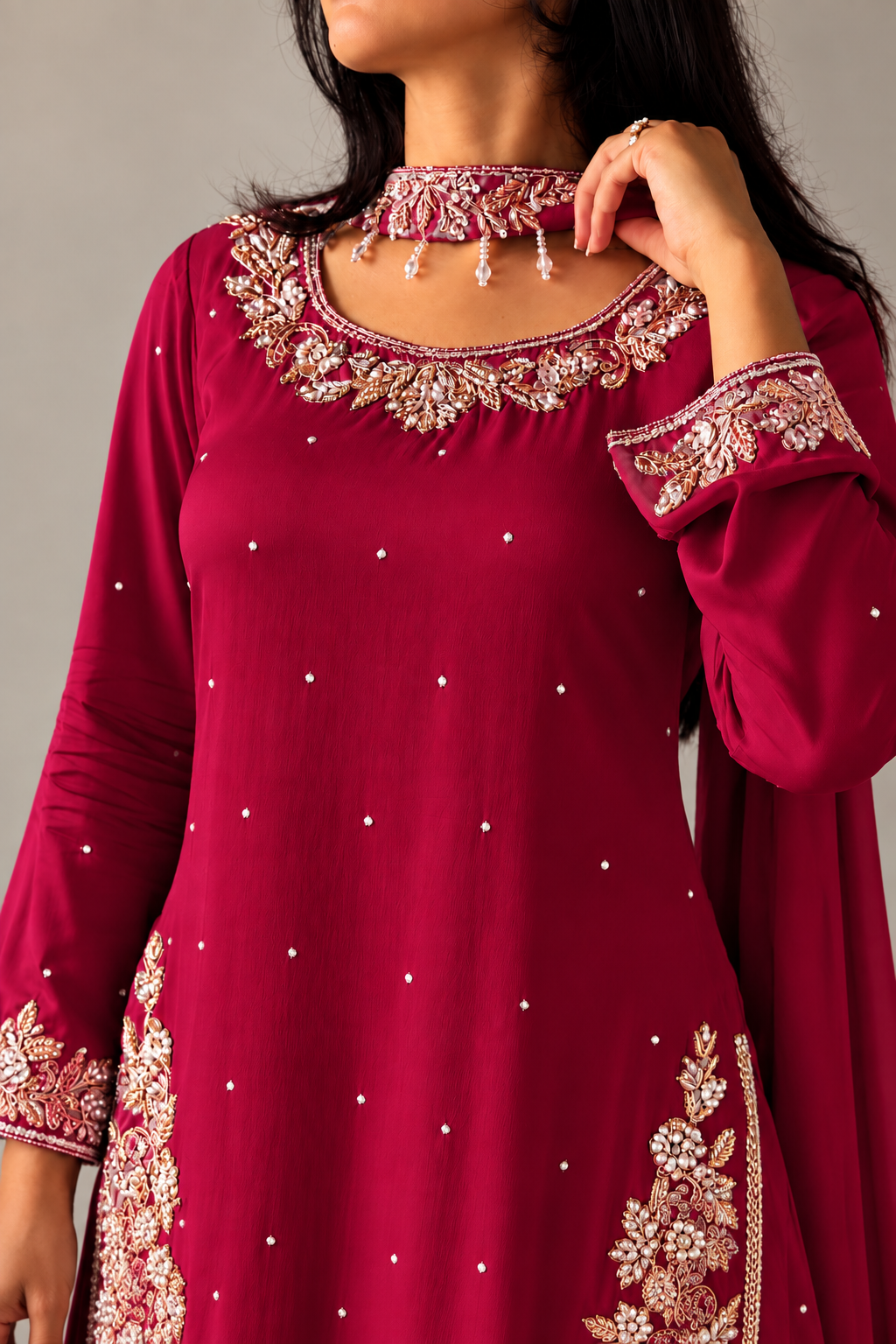 SHARARA 3PC EMBROIDERED-9 COLOURS- 4/6 WEEKS DELIVERY