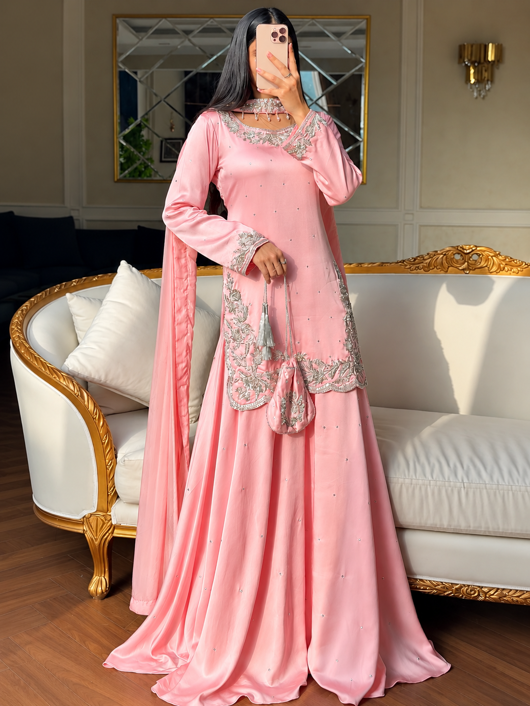 SHARARA 3PC EMBROIDERED-9 COLOURS- 4/6 WEEKS DELIVERY