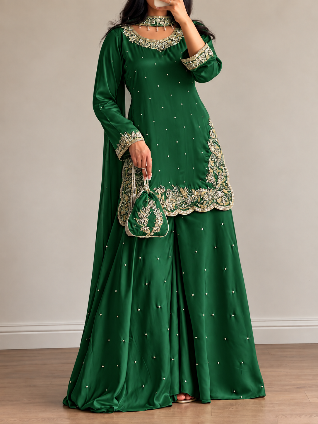 SHARARA 3PC EMBROIDERED-9 COLOURS- 4/6 WEEKS DELIVERY