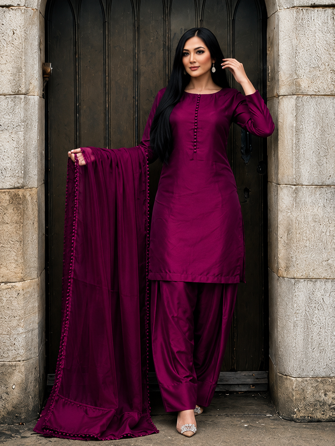 MAGENTA 3PC FARSHI - DELIVERY 3 WEEKS