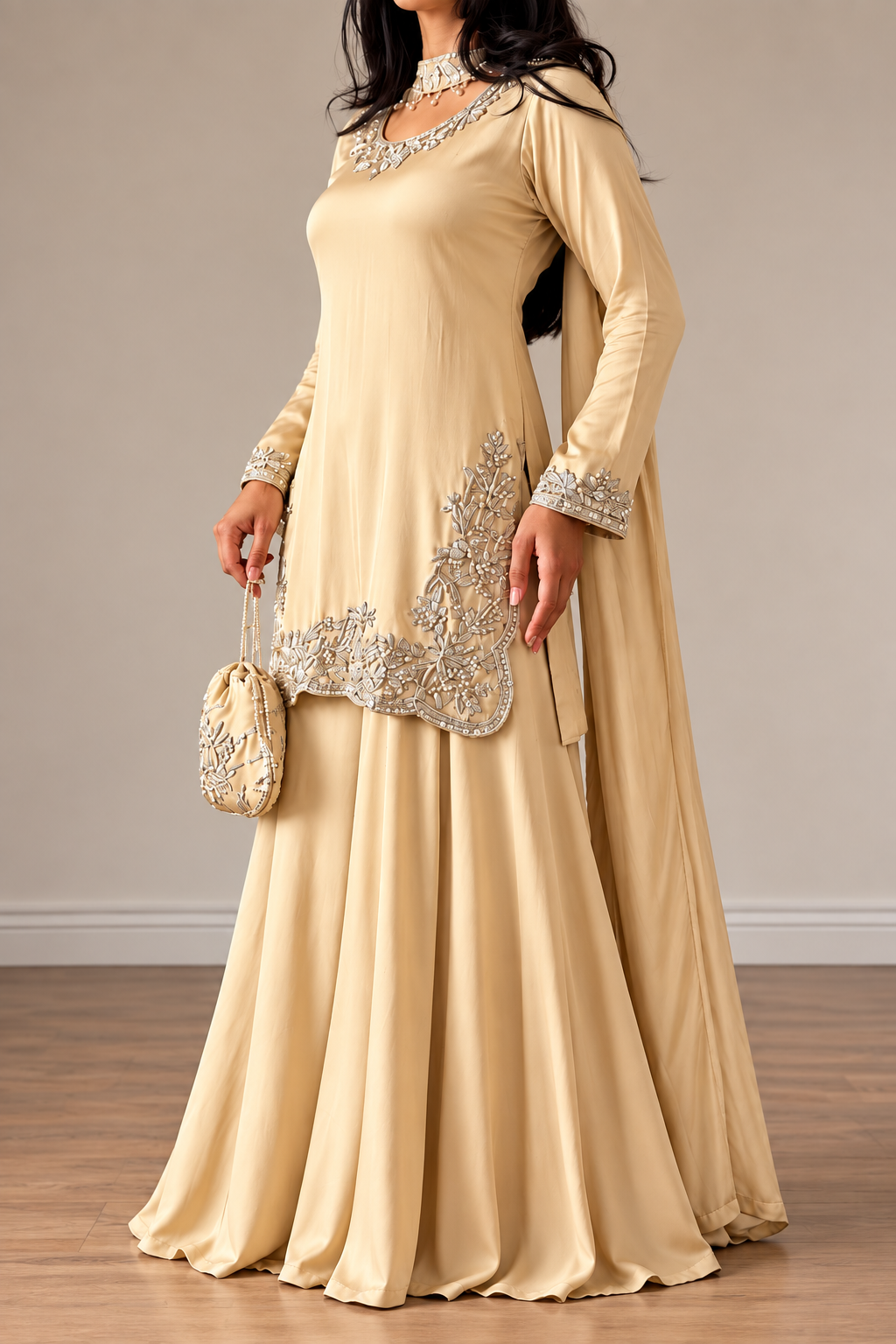 SHARARA 3PC EMBROIDERED-9 COLOURS- 4/6 WEEKS DELIVERY